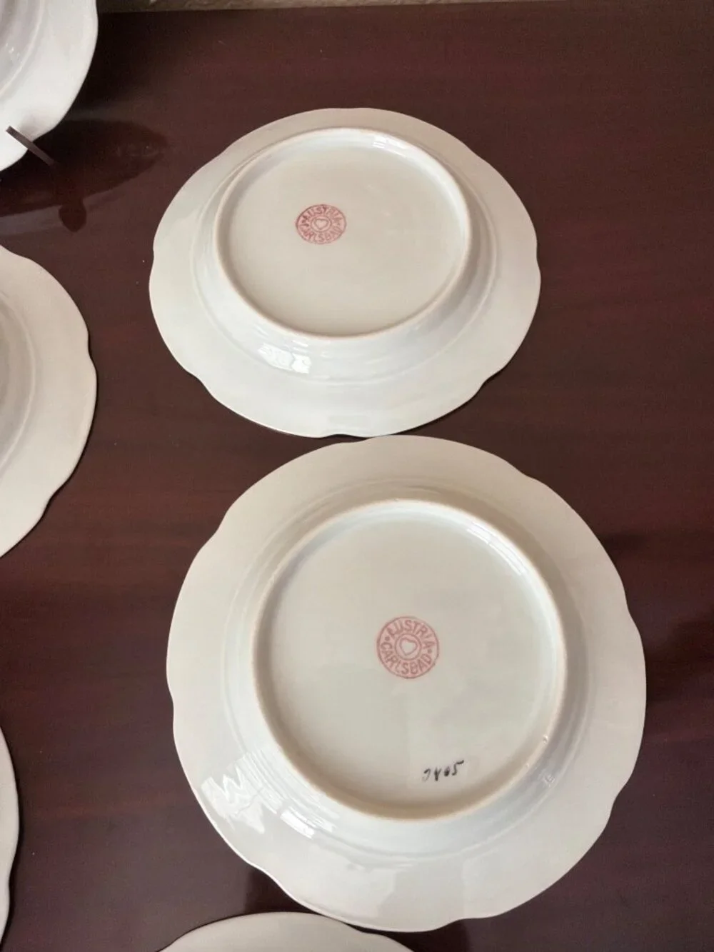 Set of 10 Vintage Austria Carlsbad Porcelain Bread Dessert Plates Gold Trim 6” - Picture 10 of 16